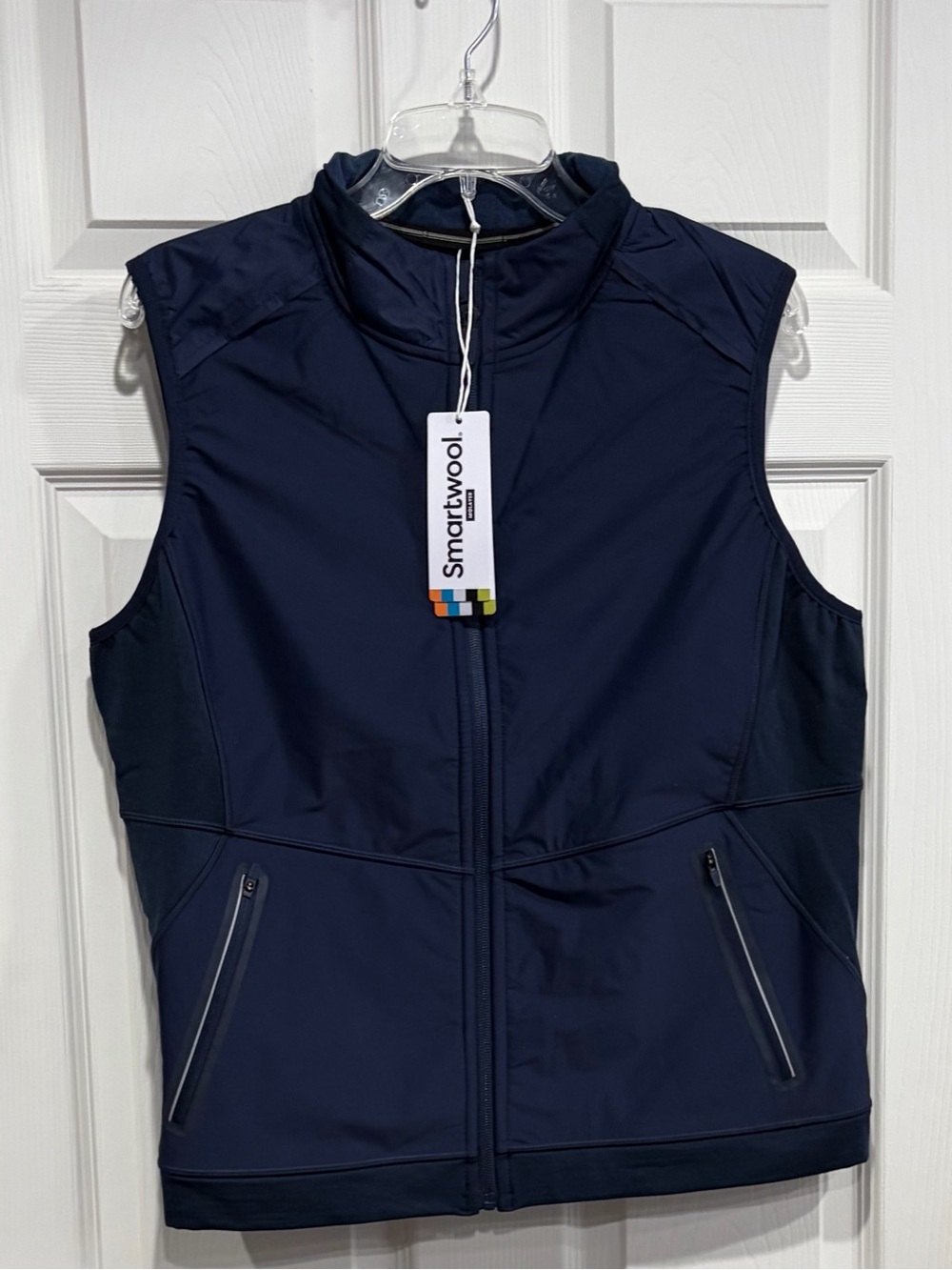 SmartWool Women's XL Fleece Wind Vest Insulated Merino Wool Navy Blue NWT